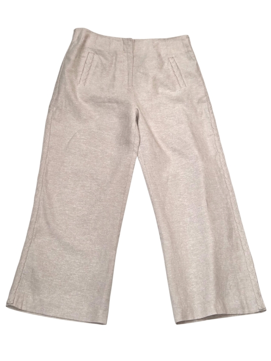 Jason Wu Pants - Jason Wu High Rise Linen Blend Wide Leg Crop Pants - Neutral Tan Size 6 NWOT